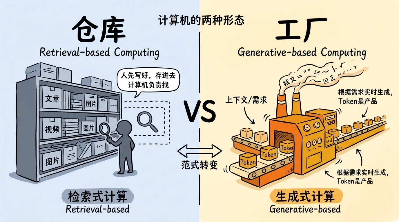 仓库 vs 工厂：检索式计算 vs 生成式计算