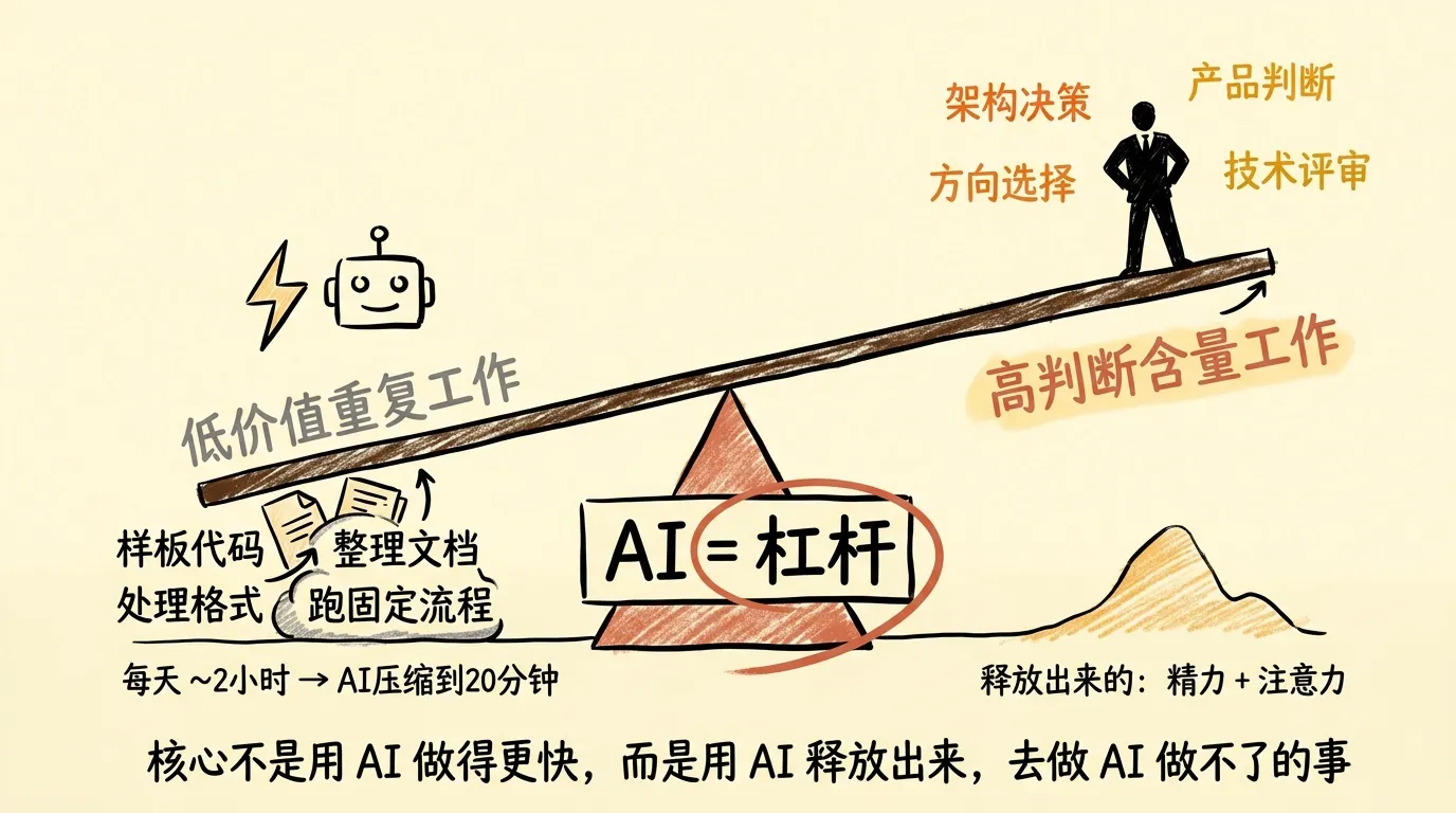 让 AI 成为自己的杠杆:释放时间去做高判断含量的工作